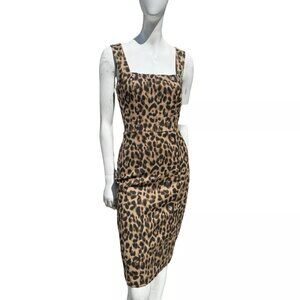 Reformation Vix Leopard Print Sleeveless Dress